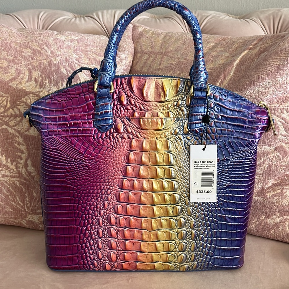 Brahmin NWT LARGE Duxbury Satchel MAGIC Ombre Melbourne style k49 1708 00651 - Picture 3 of 14
